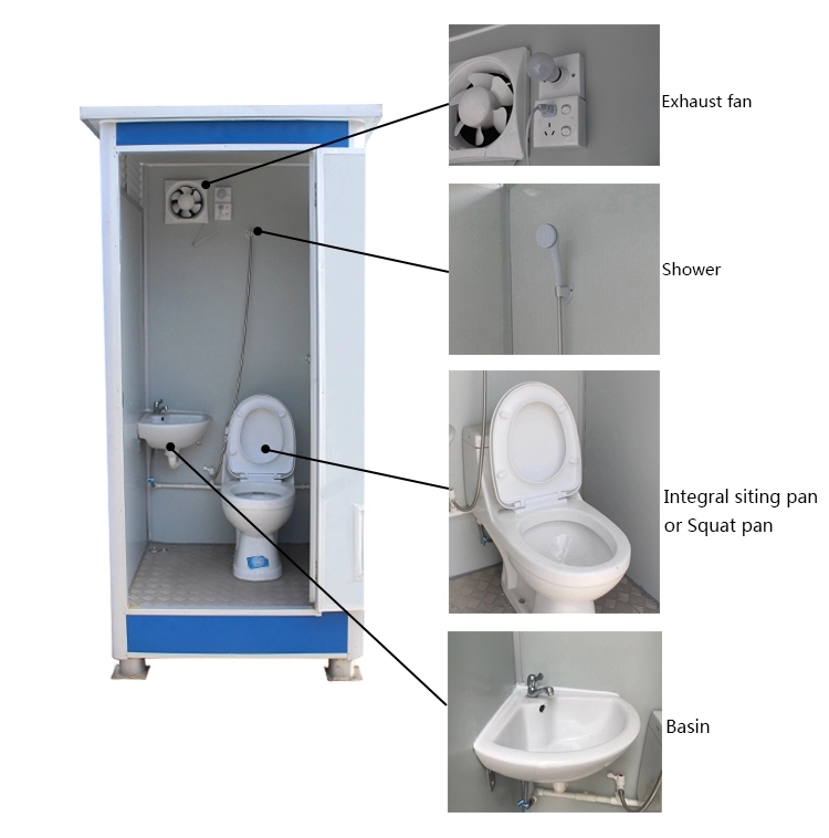 Εύκολη συναρμολόγηση κινητή εξωτερική κινητή τουαλέτα φορητή δημόσια τουαλέτα προκατασκευασμένη τουαλέτα wc
