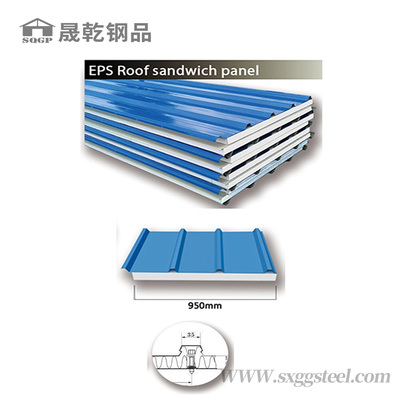 Πάνελ σάντουιτς οροφής EPS χρώματος χάλυβα για κεραμίδι οροφής