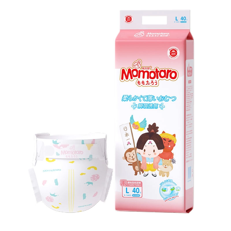 Momotaro Soft Dry Άνετη πάνα μωρού μιας χρήσης L40 Τεμάχια