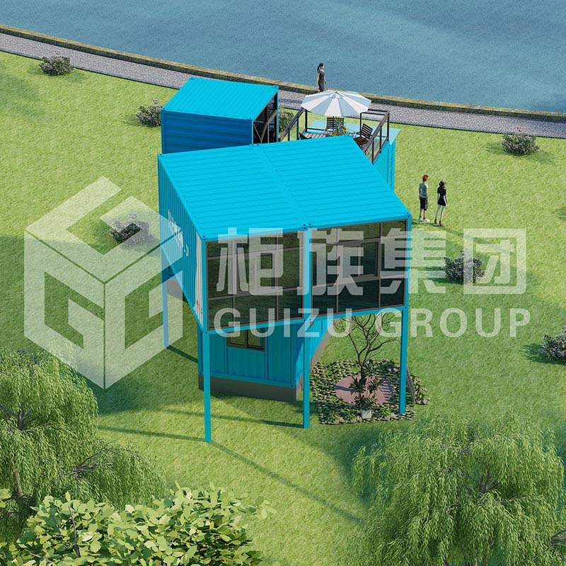 China Luxury 40ft Shipping Container Office με γαλλικά παράθυρα