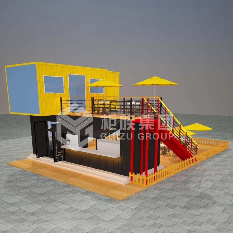 Προσαρμοσμένο διώροφο Modular Shipping Container Restaurant