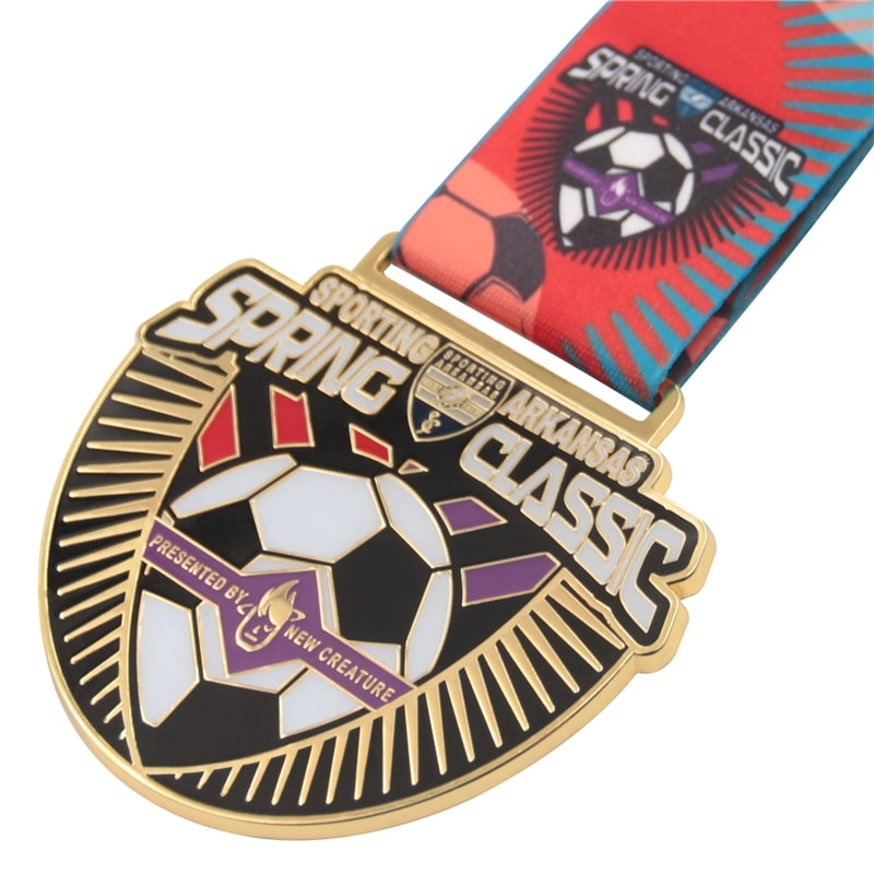 Κλασικό μετάλλιο ποδοσφαίρου με προσαρμοσμένο εποξειδικό ελατήριο