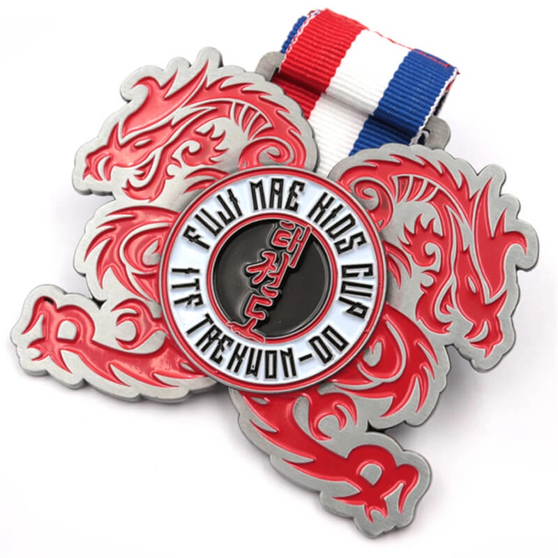 Μεταλλικό λογότυπο μετάλλιο taekwondo custom εργοστάσιο