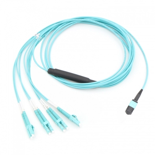 8 Fiber MPO(Male)-4LC Duplex OM3 Multi-mode Optic Optic Harness Fan-out/Breakout Cable